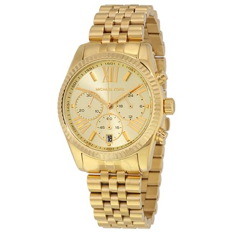 Michael Kors Lexington Chronograph Champagne Dial Ladies